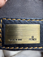 Fendi Vintage Black Patent Leather Chef Bag with Chain Detail