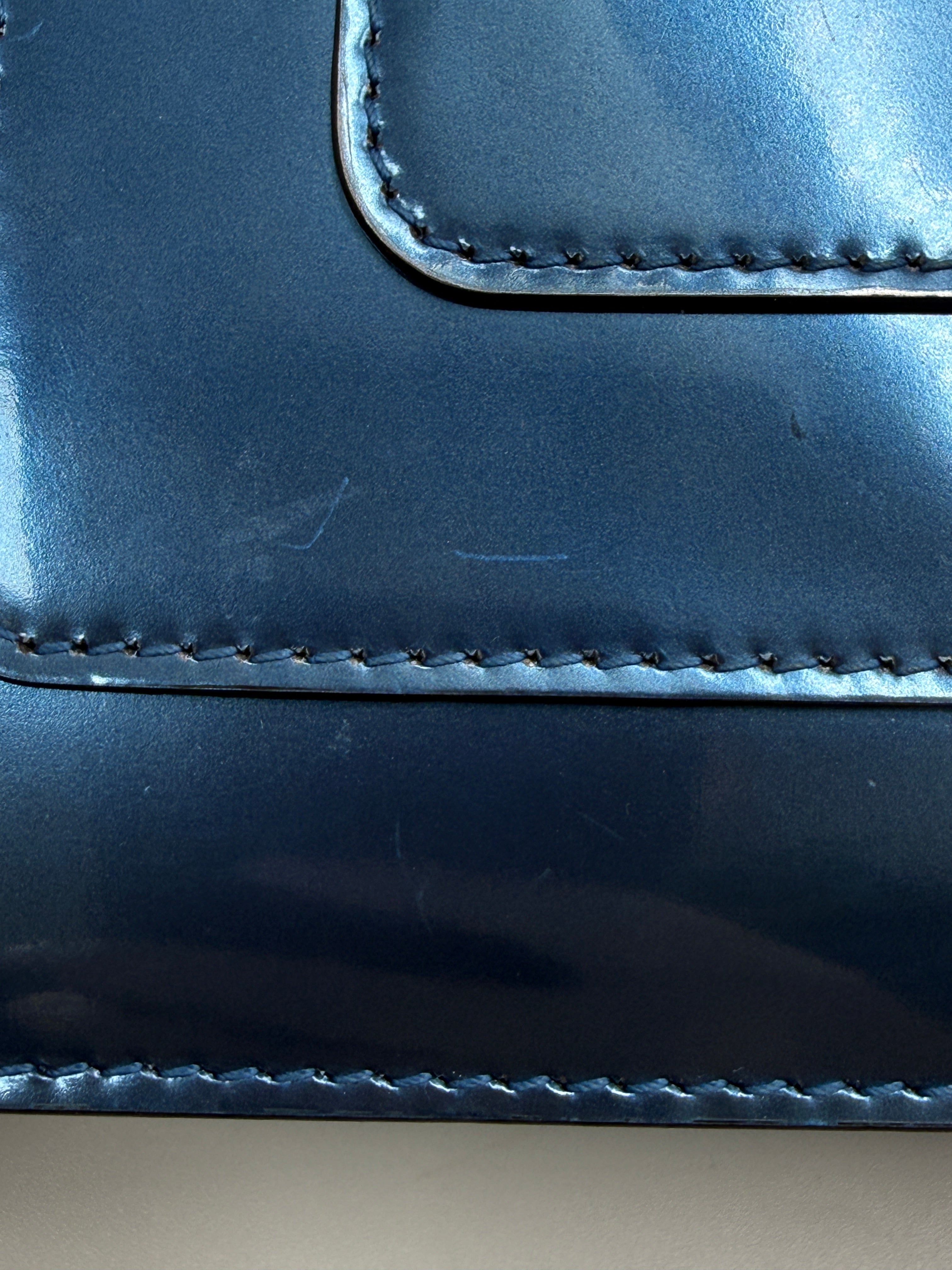 Bvlgari Serpenti Forever Metallic Calfskin Flap Bag in Electric Blue