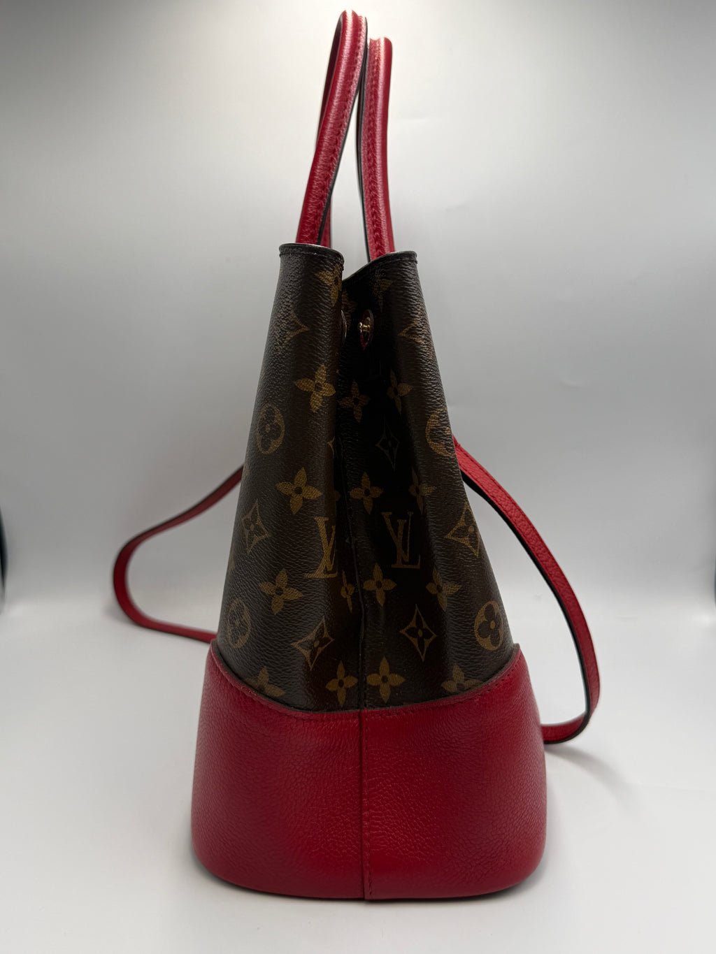 Louis Vuitton Flandrin Bag in Monogram Canvas and Red Calfskin