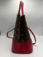 Louis Vuitton Flandrin Bag in Monogram Canvas and Red Calfskin