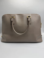 Prada Saffiano Lux Executive Tote in Argilla (Taupe / Grey)