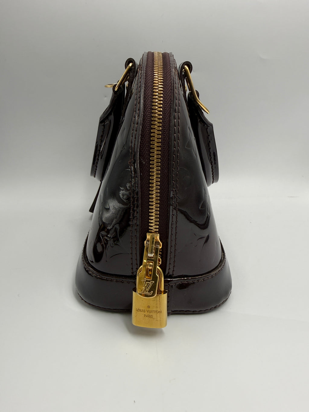 Louis Vuitton Alma BB Burgundy Monogram (2017) Vernis Patent Leather Handbag