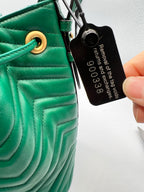 Gucci GG Marmont Matelassé Leather Bucket Bag Green