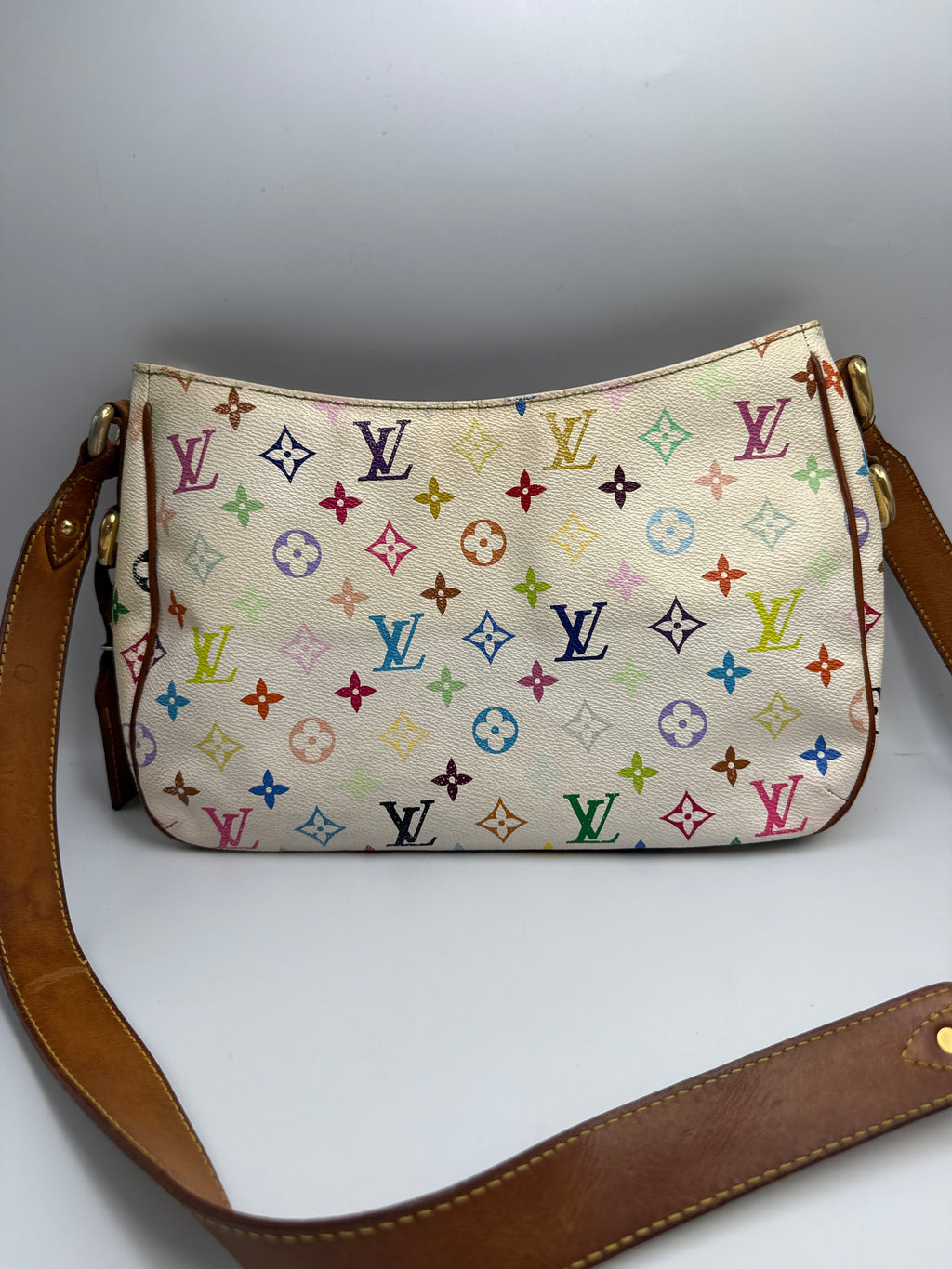 Louis Vuitton x Takashi Murakami Vintage Monogram Multicolore Hudson GM in Blanc