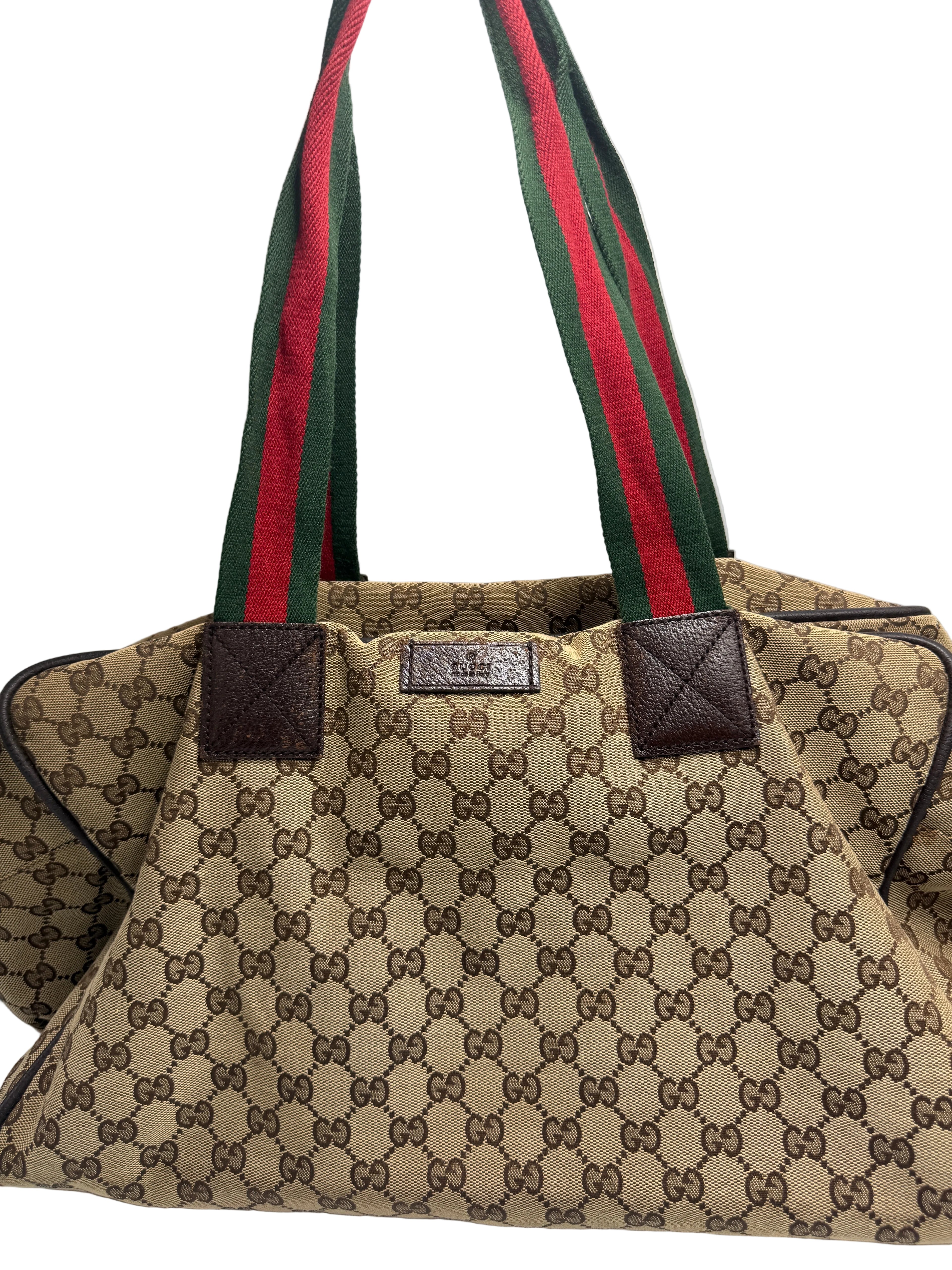 Gucci Vintage Princy Web Shoulder Bag in GG Canvas