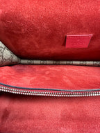 Gucci Dionysus GG Supreme Small Shoulder Bag with Red Suede Trim
