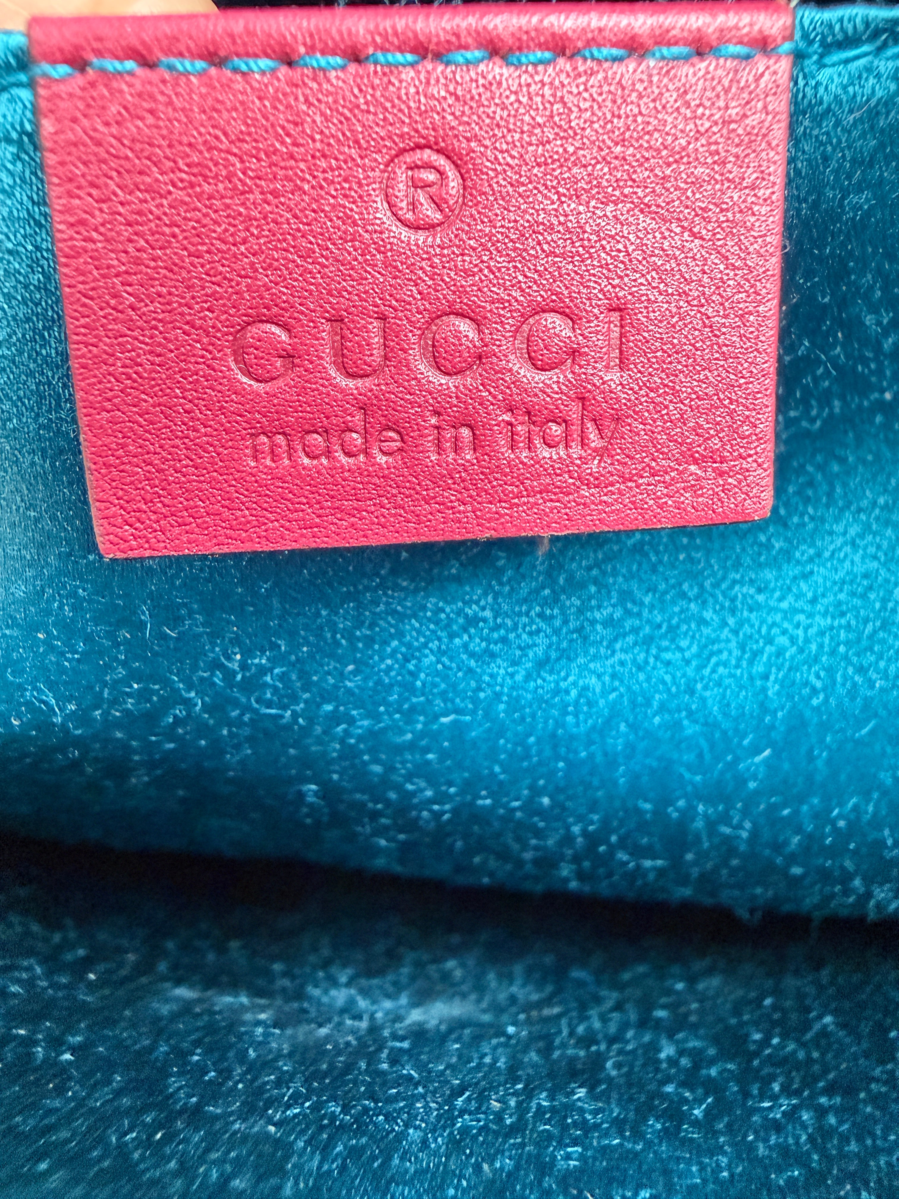Gucci Velvet Matelass Small GG Marmont Camera Bag