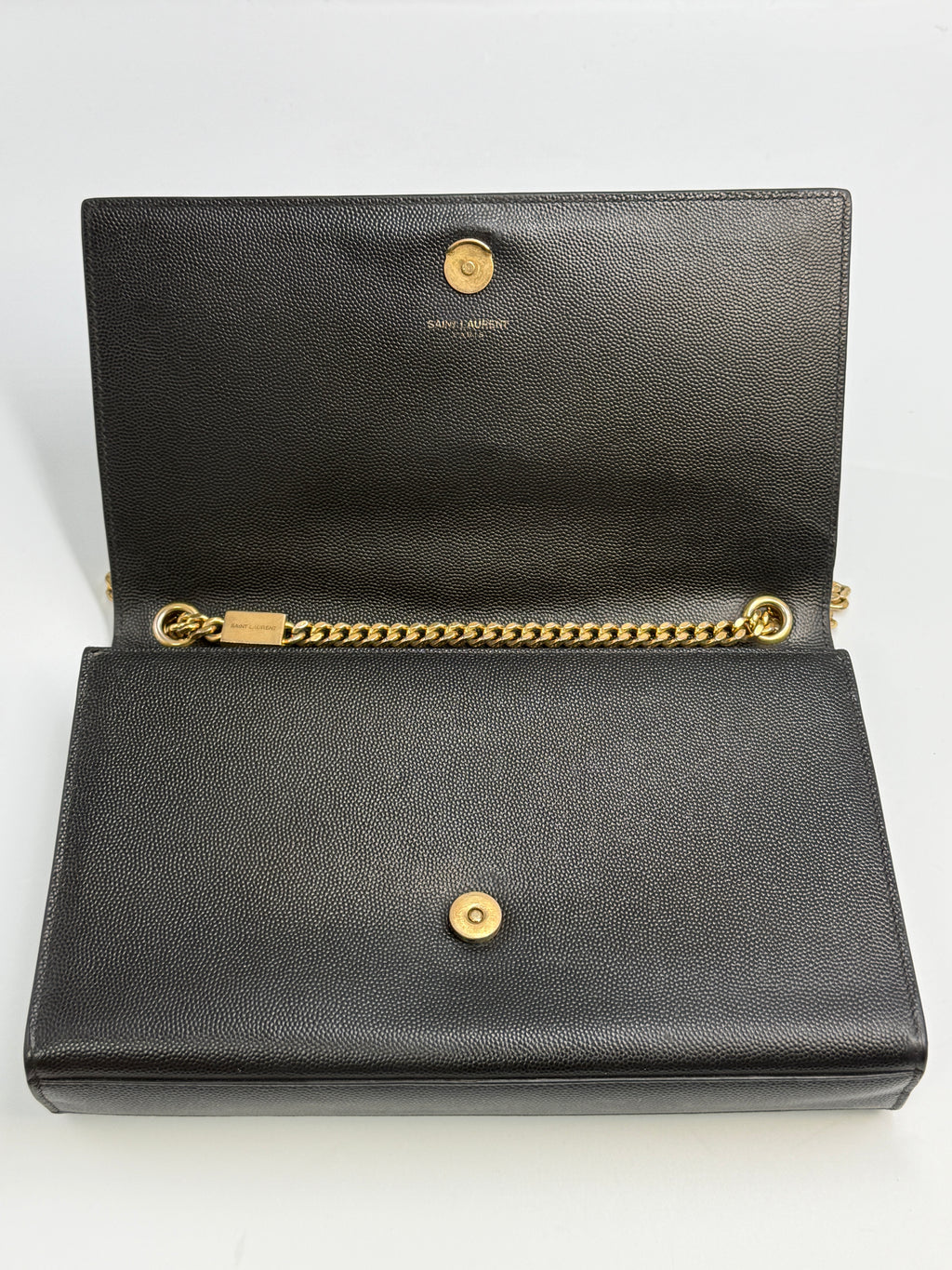 Saint Laurent Medium Kate Shoulder Bag Grain de Poudre Leather – Black & Gold