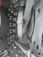 Balenciaga Silver Woven Glitter Basket Bag