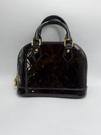 Louis Vuitton Alma BB Burgundy Monogram (2017) Vernis Patent Leather Handbag