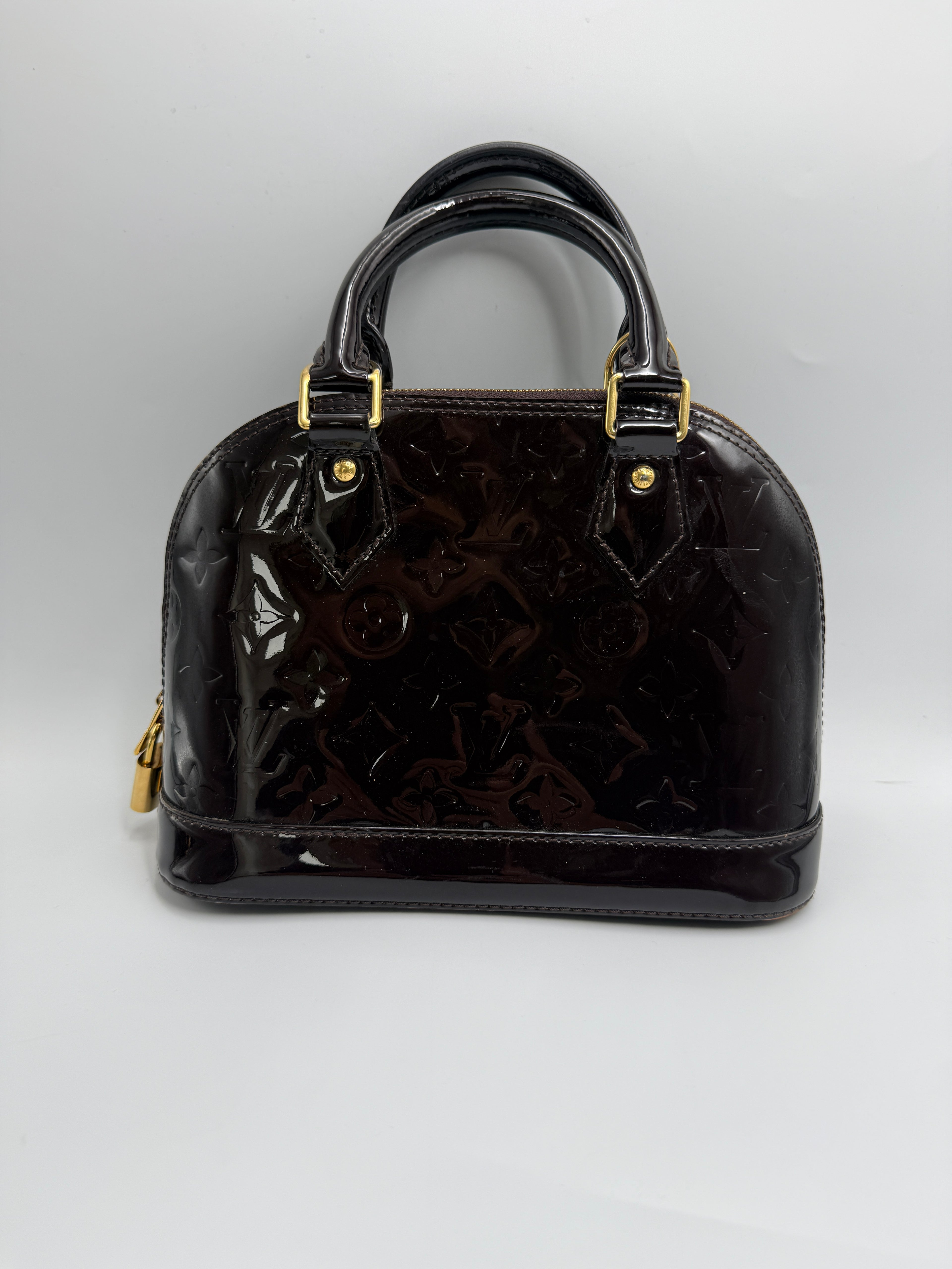 Louis Vuitton Alma BB Burgundy Monogram (2017) Vernis Patent Leather Handbag