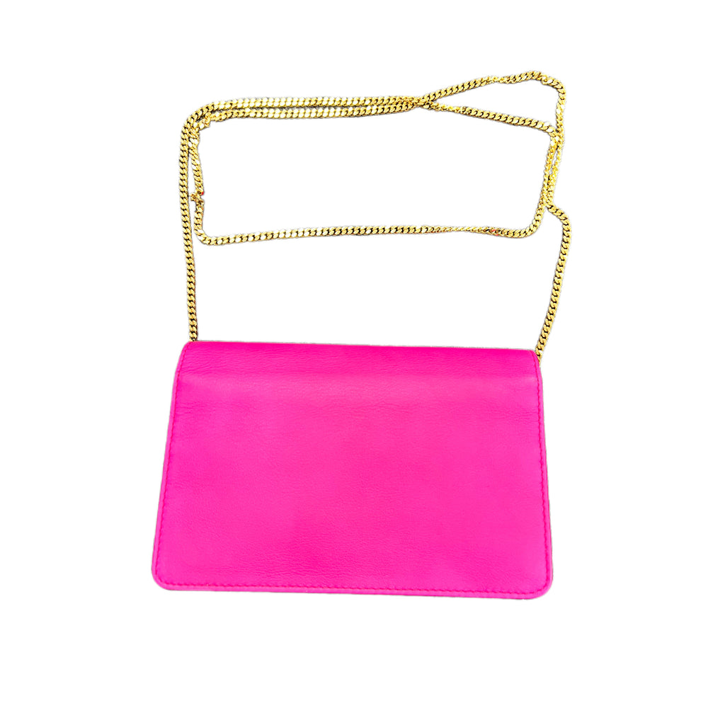 Fendi Baguette Chain Wallet Vitello Leather – Flamingo Pink