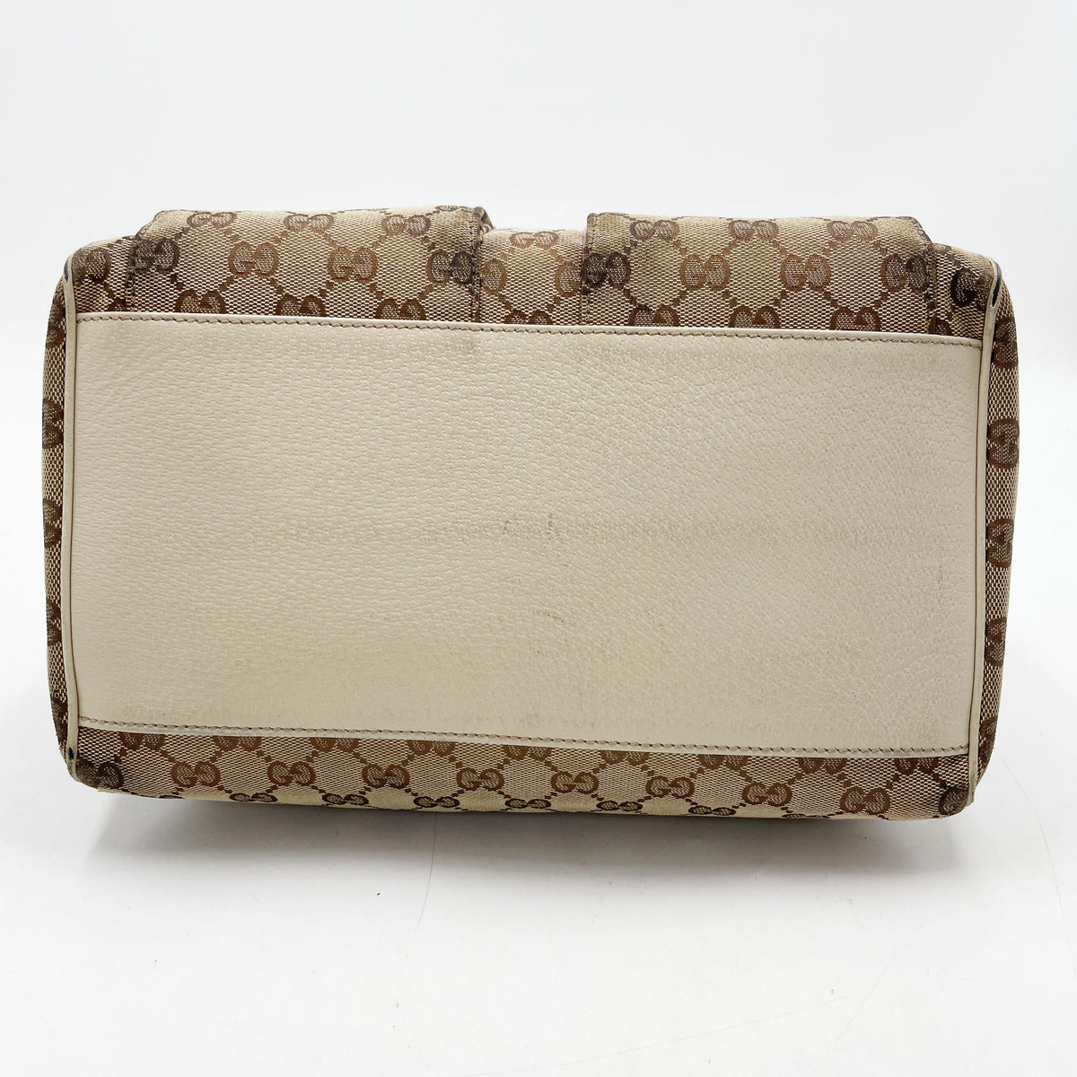 Gucci GG Canvas Abbey Pocket Boston Bag Beige