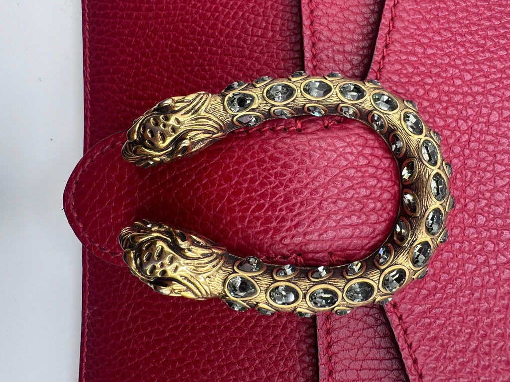 Gucci Dionysus Red Leather Small Shoulder Bag