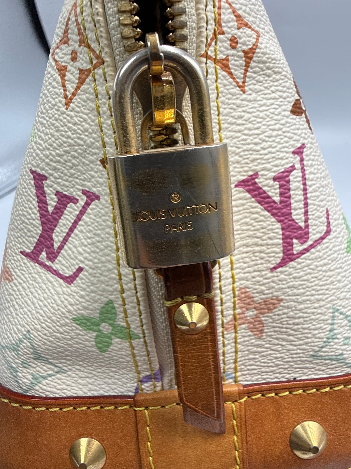 Louis Vuitton x Takashi Murakami Alma PM White Monogram Multicolore Bag