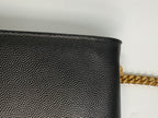 Saint Laurent Medium Kate Shoulder Bag Grain de Poudre Leather – Black & Gold