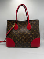 Louis Vuitton Flandrin Bag in Monogram Canvas and Red Calfskin