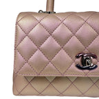 Chanel Coco Handle Mini in Iridescent Metallic Pink Caviar Leather