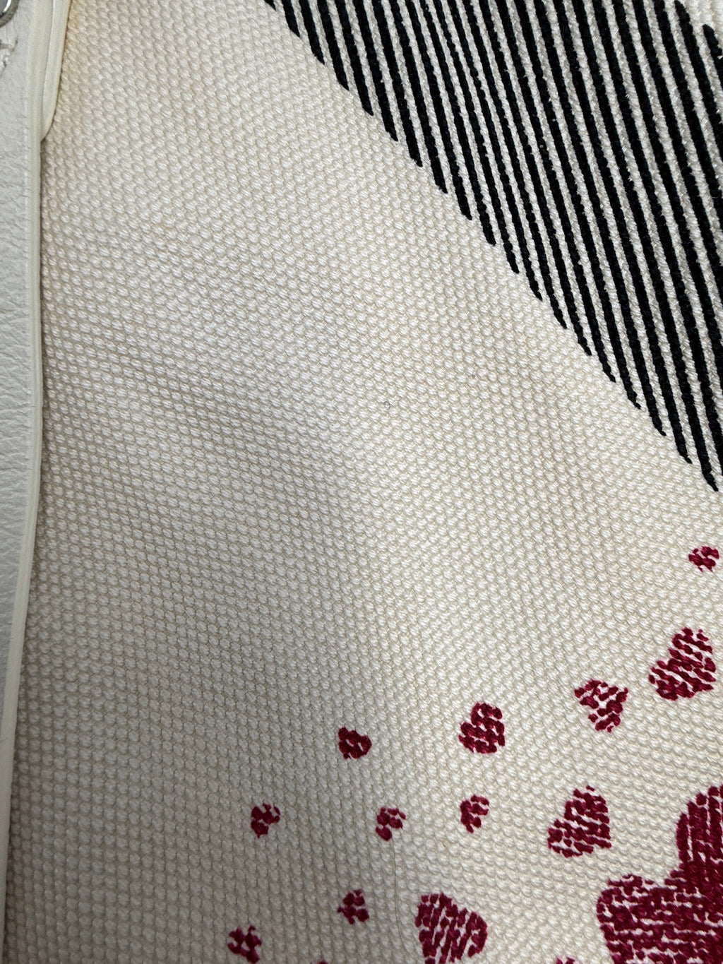 Burberry Abstract Print Canvas Tote Bag – White Multi-Colour