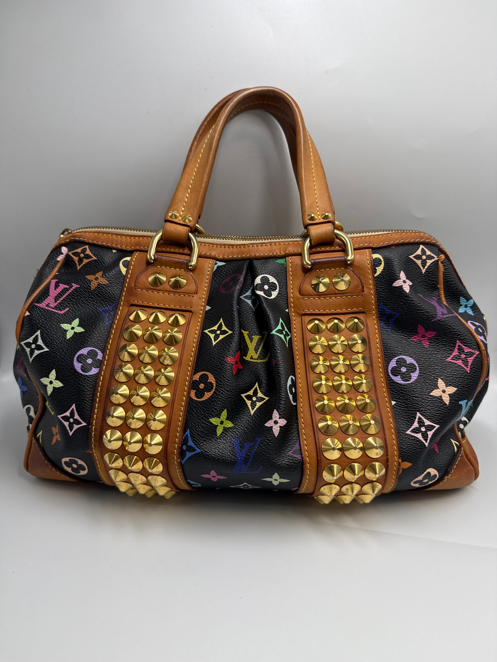 Authentic Louis Vuitton x Takashi Murakami Multicolore Courtney Bag - Black