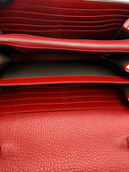 Gucci Dionysus Super Mini Shoulder Bag - Red Textured Leather with Crystal Tiger Head