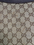 Gucci Vintage Half-Moon Shoulder Bag in GG Canvas with Web Strap