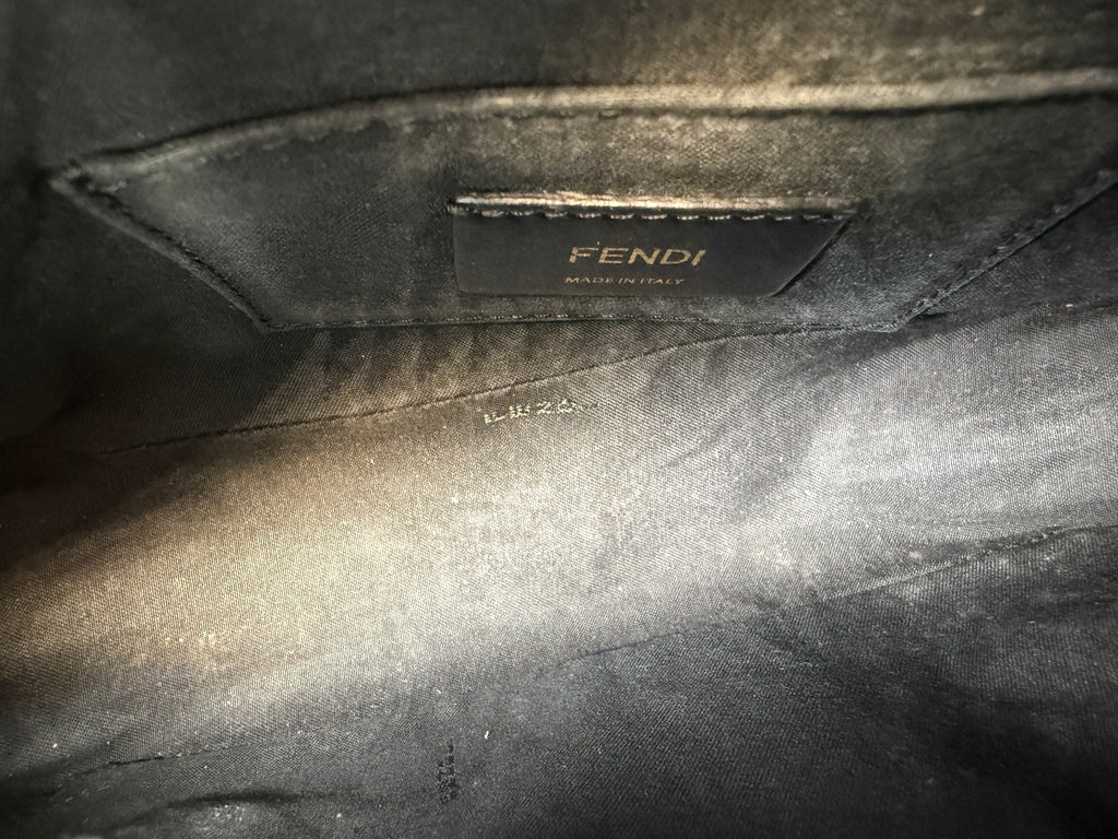 Fendi FF Zucca Tapestry Camera Case Bag in Brown Canvas and Black Leather