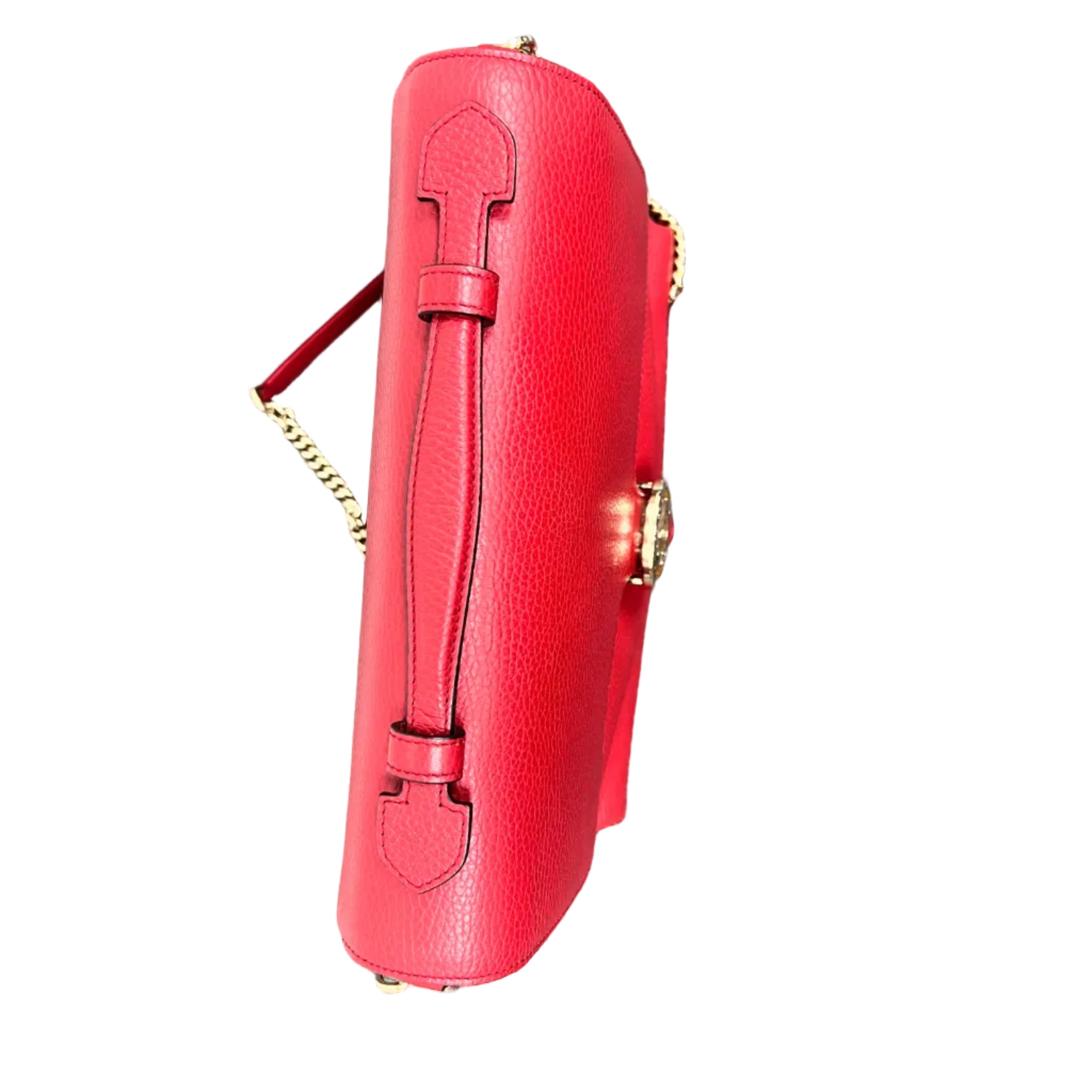 Gucci Interlocking G Medium Top Handle Shoulder Bag in Red Dollar Calfskin