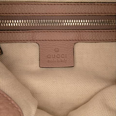 Gucci Soho Leather Drawstring Bucket Backpack Pink
