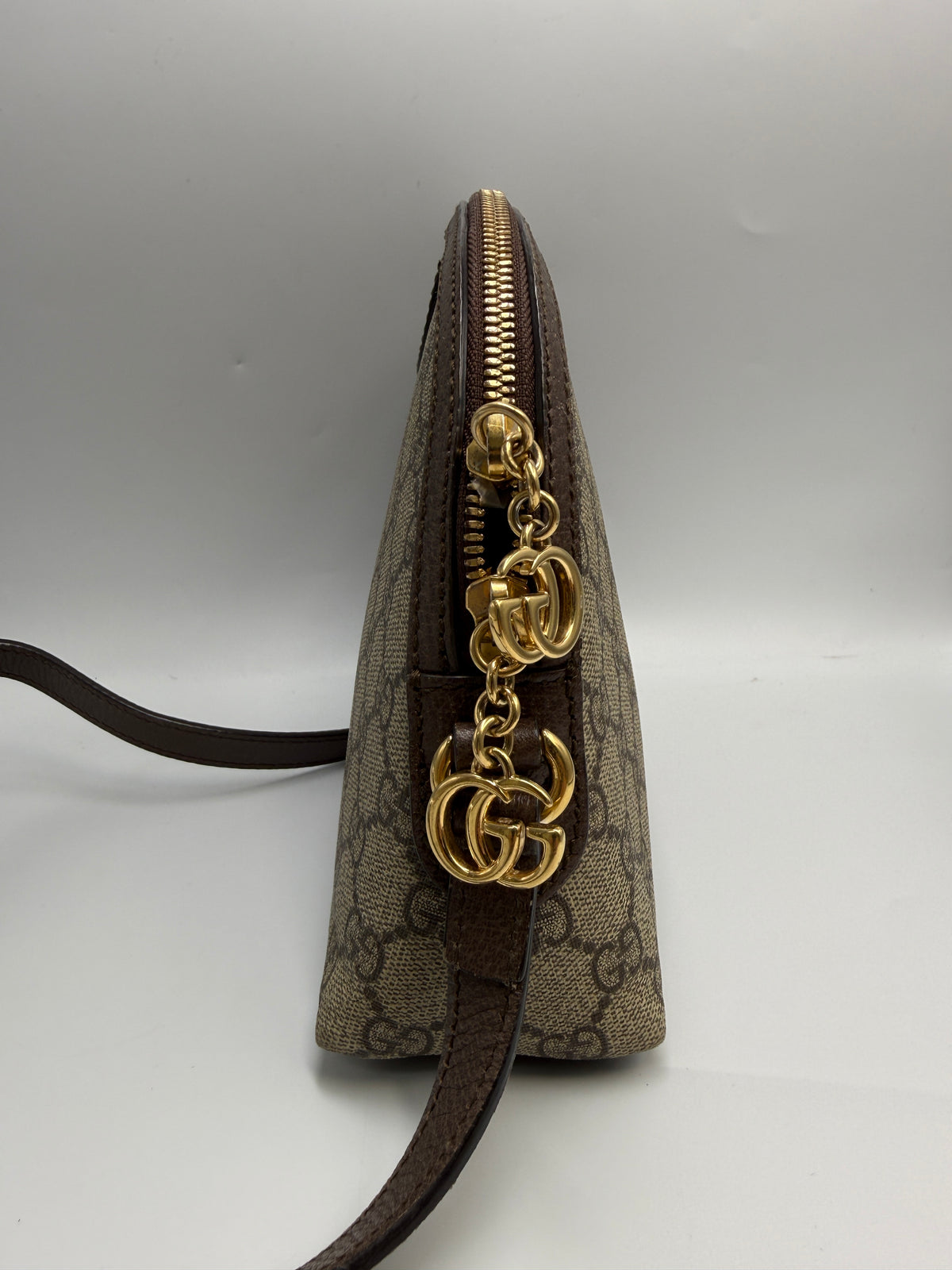 Gucci Ophidia GG Small Shoulder Bag in GG Supreme Canvas with Web Stripe
