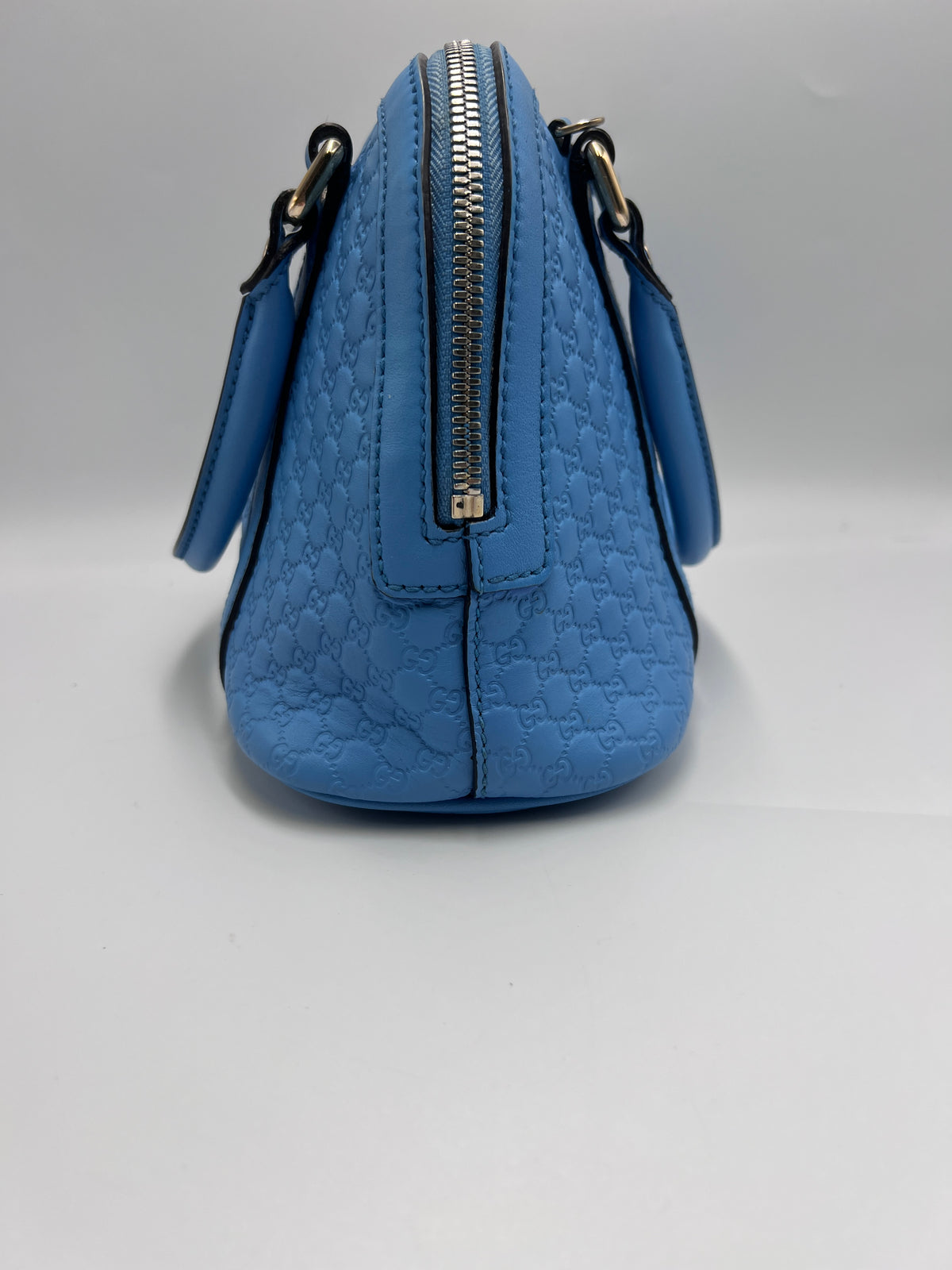 Gucci Micro Guccissima Small Dome Bag in Bright Blue Calfskin Leather