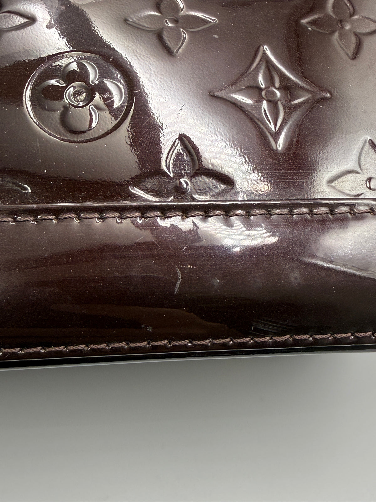 Louis Vuitton Monogram Vernis Alma PM In Burgundy