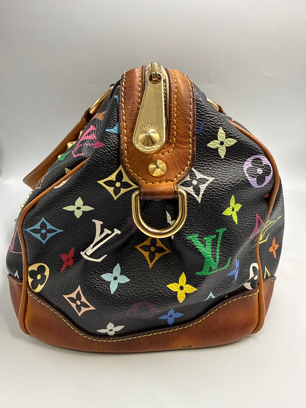 Authentic Louis Vuitton x Takashi Murakami Multicolore Courtney Bag - Black