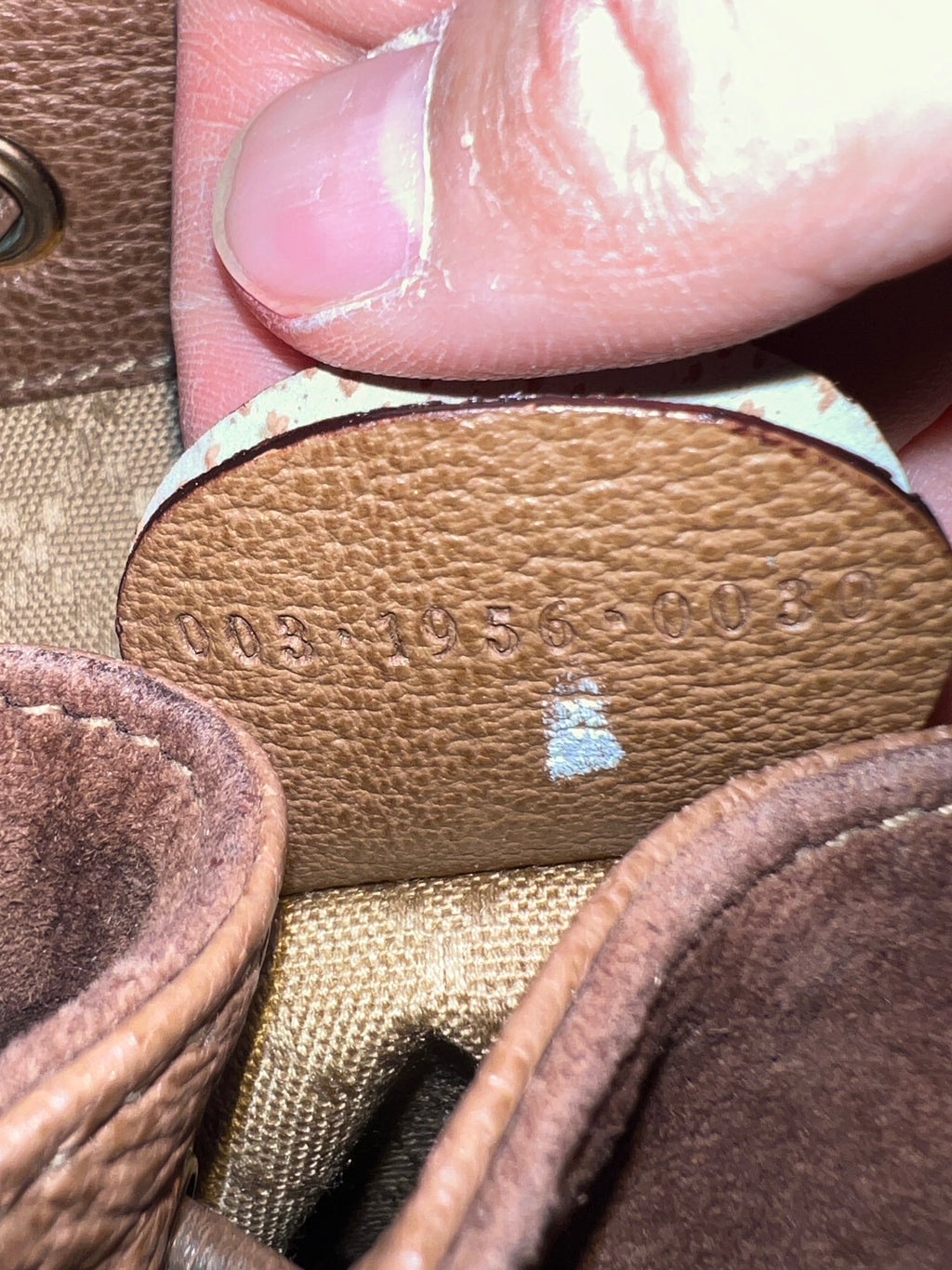 Gucci Vintage Bamboo Small Backpack in Brown Suede and Pebbled Leather