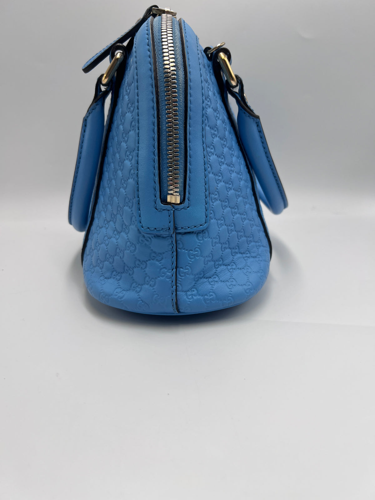 Gucci Micro Guccissima Small Dome Bag in Bright Blue Calfskin Leather