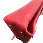 Gucci Interlocking G Medium Top Handle Shoulder Bag in Red Dollar Calfskin