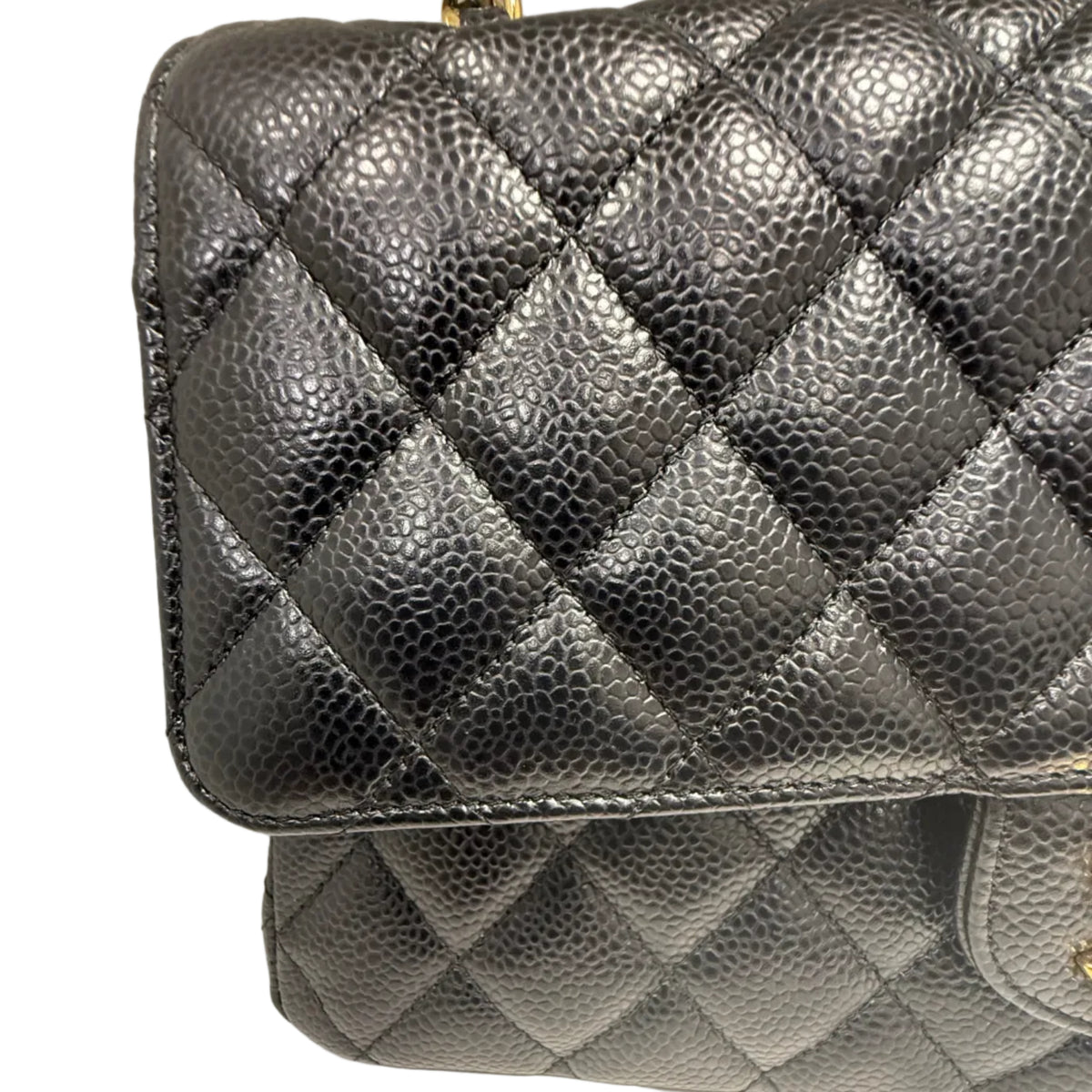 Chanel Medium Classic Double Flap Bag Black Caviar Leather Gold Hardware