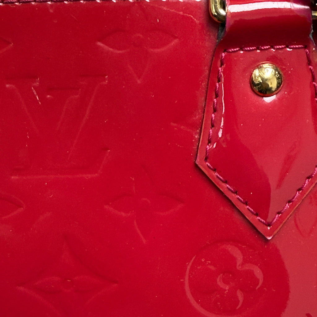 Louis Vuitton Alma BB Red Monogram (2013) Vernis Patent Leather Handbag