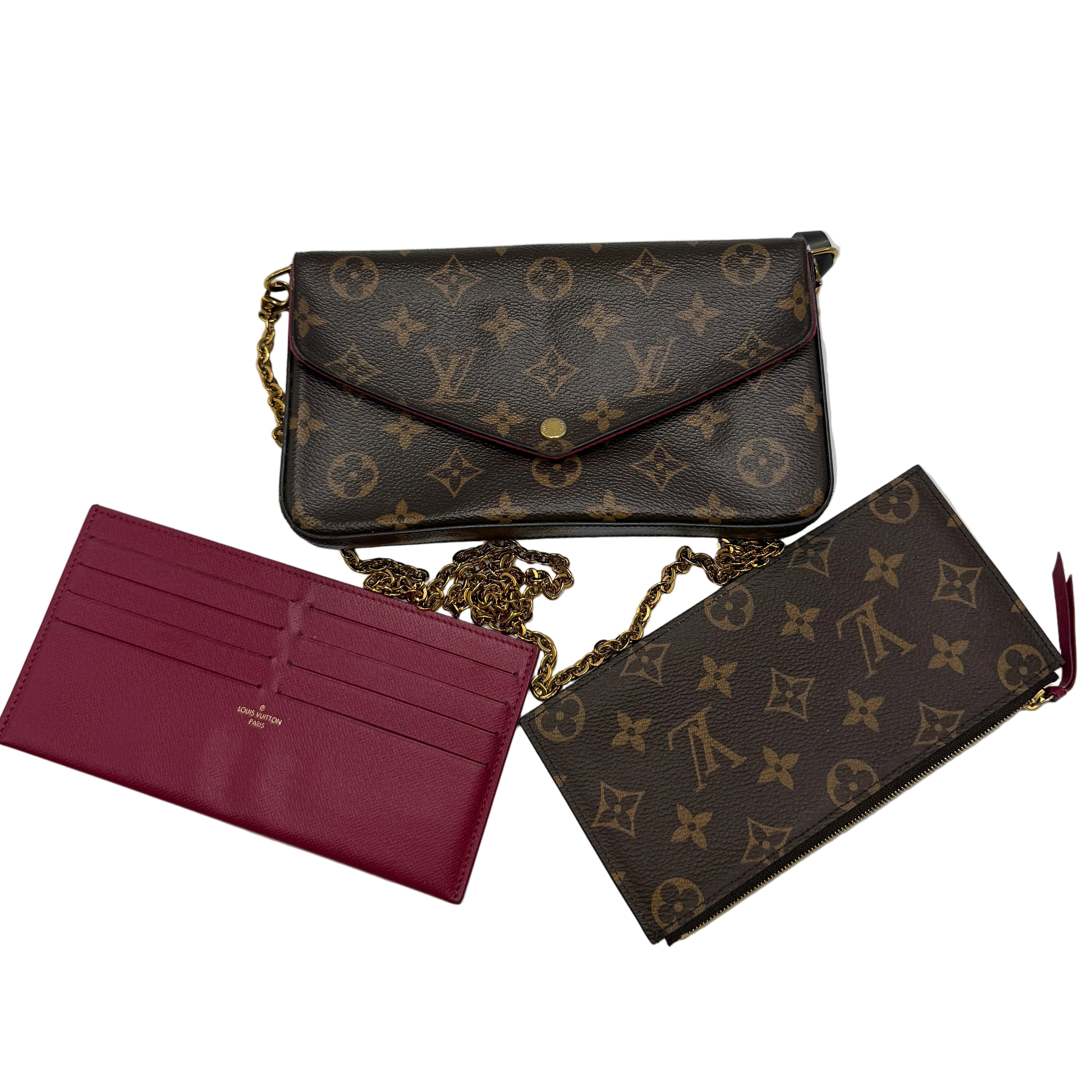 Pre-owned Louis Vuitton Félicie Pochette – Monogram Canvas –  3-in-1 Chain Wallet