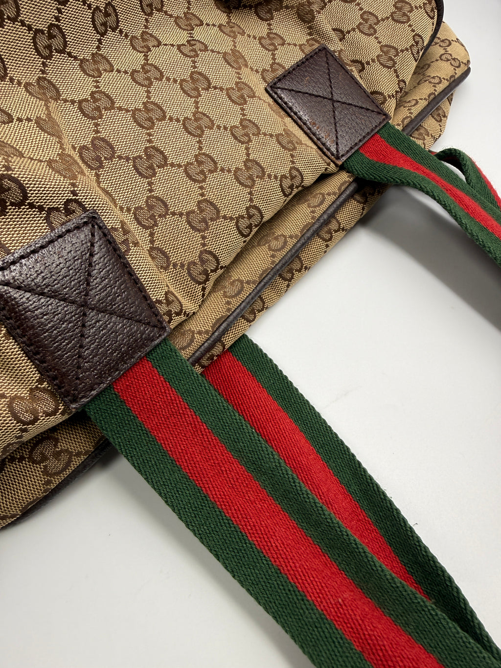 Gucci Vintage Princy Web Shoulder Bag in GG Canvas