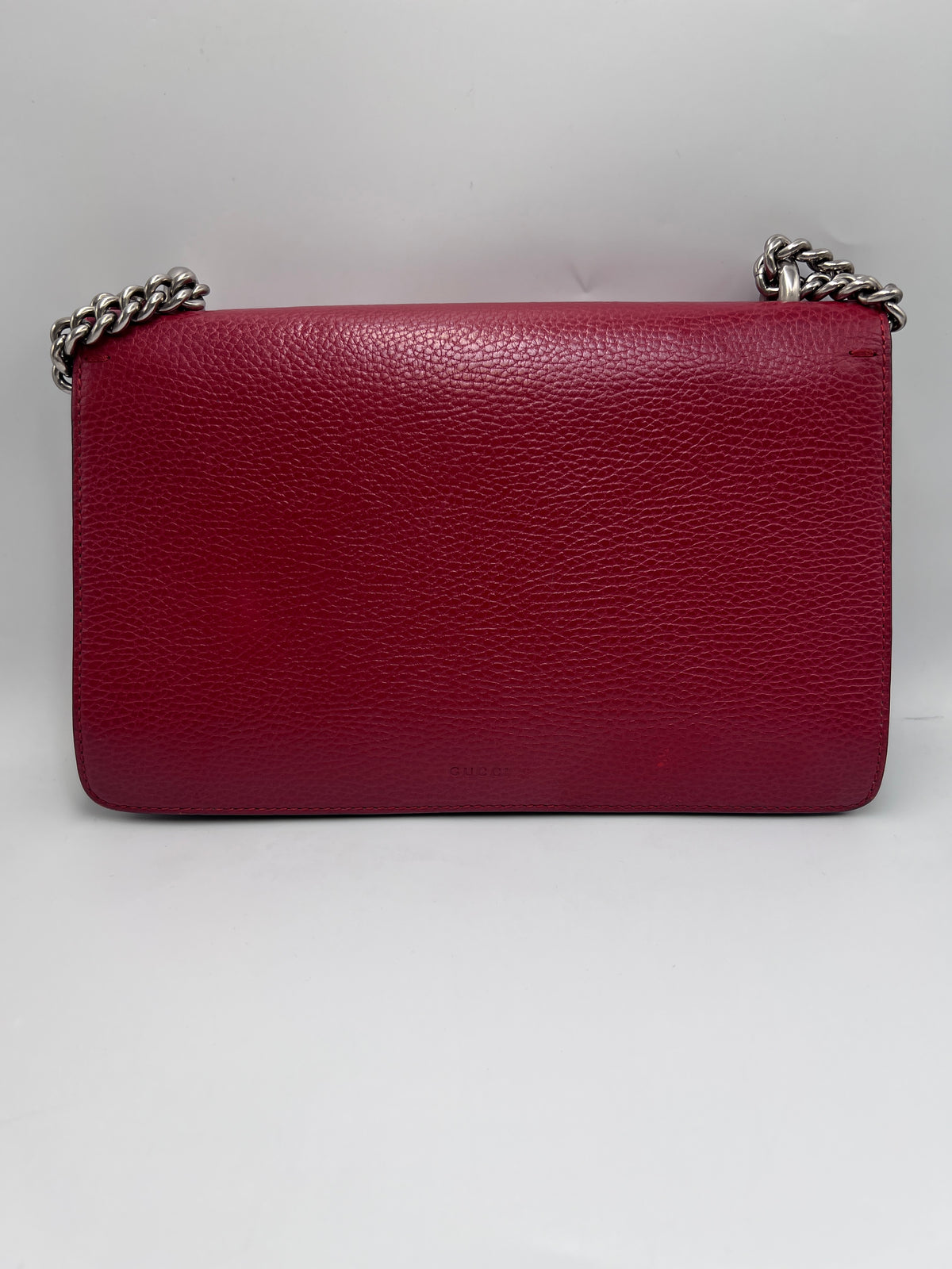 Gucci Dionysus Crystal-Embellished Medium Shoulder Bag in Red Grain Leather