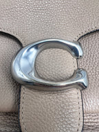 Coach Tabby Shoulder Bag 26 in Polished Pebble Leather in Taupe