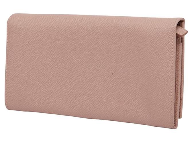 Bvlgari Bulgari Continental Long Wallet in Pink Grain Leather