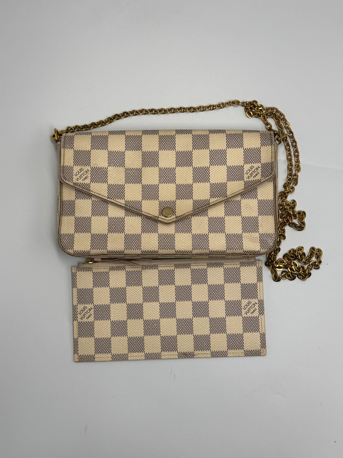 Louis Vuitton Félicie Pochette (2017) in Damier Azur Canvas - Preloved