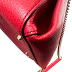 Gucci Interlocking G Medium Top Handle Shoulder Bag in Red Dollar Calfskin