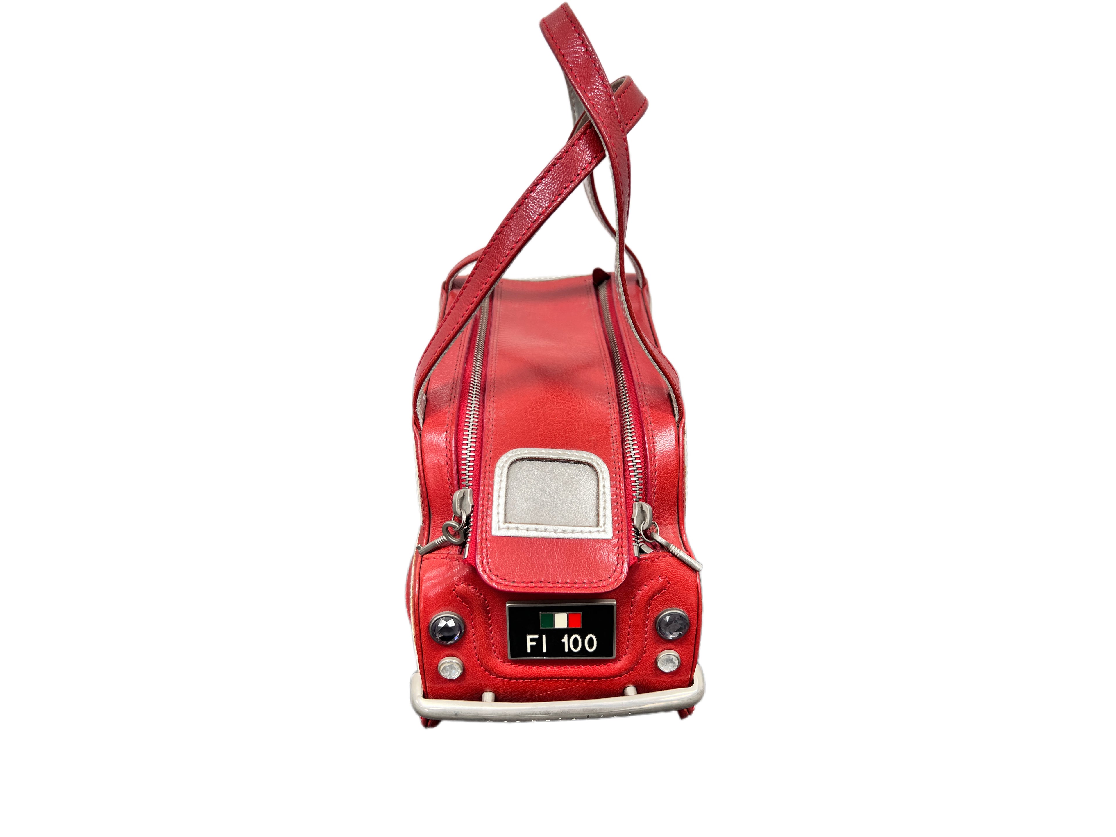 Ultra-Rare Braccialini Temi Red Leather Car Handbag – Limited Edition 1 of 10 Worldwide