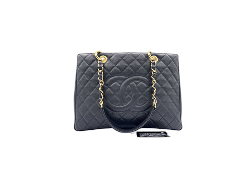 Chanel Black Caviar Leather Grand Shopping Tote-Pre-owned