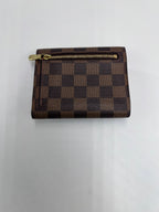 Louis Vuitton Damier Ebene Koala Compact Wallet with Brass Push-Lock
