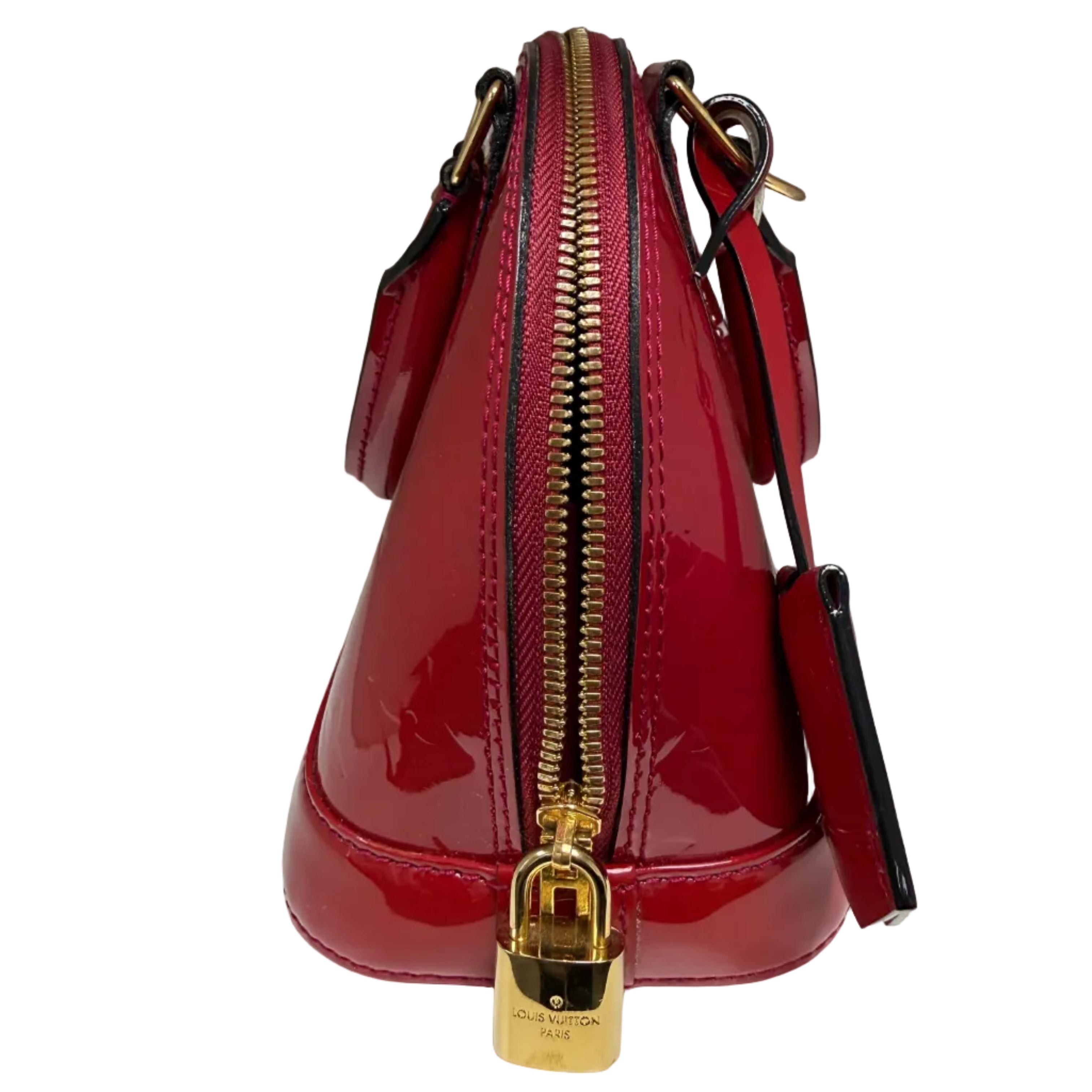 Louis Vuitton Alma BB Red Monogram (2014) Vernis Patent Leather Handbag