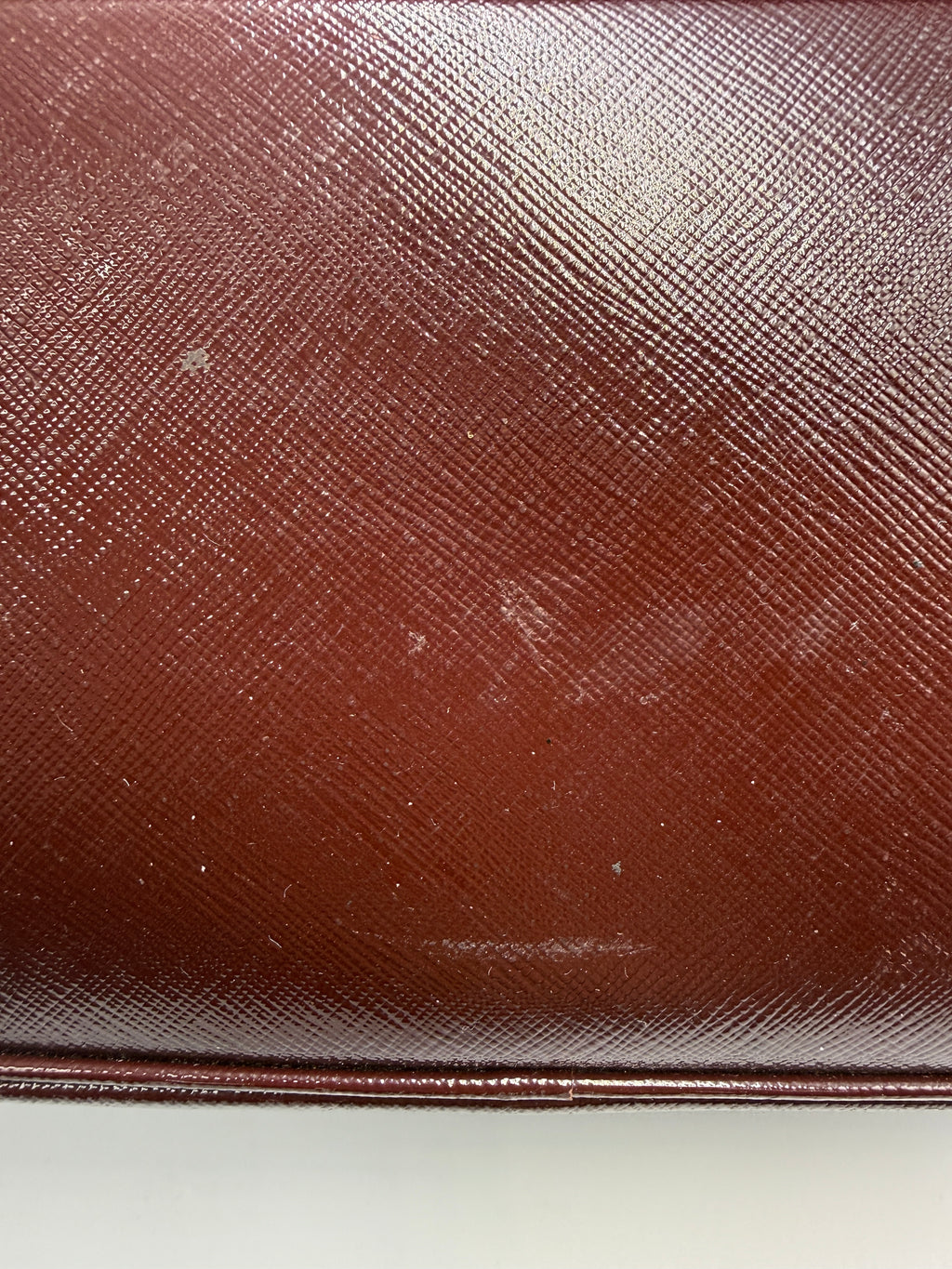 Prada Saffiano Lux Medium Promenade Dome Satchel (Granato / Burgundy)